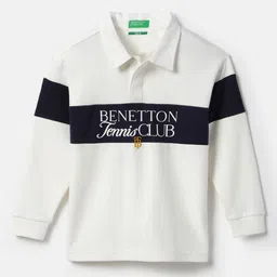 United Colors of Benetton Boys Typography Printed Polo Collar Cotton T-shirt-picture-25