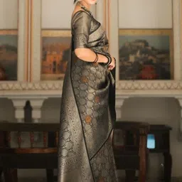 Moda Rapido Woven Design Zari Art Silk Handloom Banarasi Saree image 5