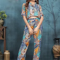 moda rapido Ethnic Motifs Printed V-Neck Tunic With Palazzo image 3