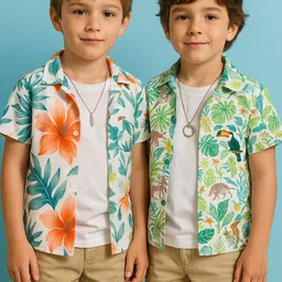 Maitri Fashion Unisex Kids Relaxed Floral Printed Casual Shirt-picture-26