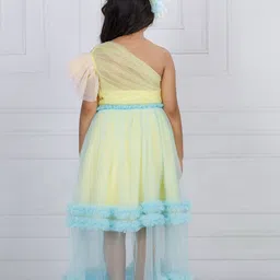 The Lush Affair Solid Floral Net Fit & Flare Dress image 4