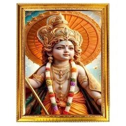 blinkart Beige & Yellow Lord Krishna Printed Wall Art-picture-26