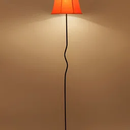 Devansh Orange-Coloured & Black Frustum FloorLamps WithShade image 4