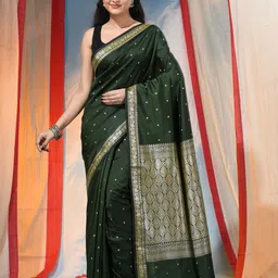 DESH BIDESH Ethnic Motifs Woven Design Zari Saree-picture-17