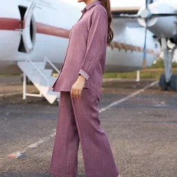 CORSICA Self Design Shirt & Trousers Co-Ord Set image 4