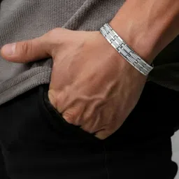 RKB Sales Stainless Steel Silver-Plated Cuff Bracelet-picture-13