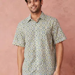 Fabindia Men Slim Fit Opaque Printed Casual Shirt-picture-18