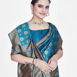 SHRIMAY Woven Design Zari Silk Blend Banarasi Saree image 5