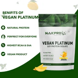 nakpro Vegan Platinum Soy Protein Isolate| Protein 25.34g, BCAA 4.59g| Plant Protein Plant-Based Protein image 5