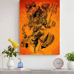 Myntra Elegant Homes Red & Black Lord Shiva Tandav Theme Canvas Wall Art-picture-33