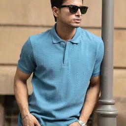 Powerlook Men Self Design Polo Collar T-shirt-picture-35