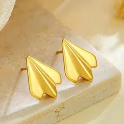 DressBerry Stainless Steel 18K Gold-Plated Contemporary Shaped Studs-image-71