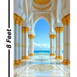 Backdropon Blue Interior Palace Architecture Vintage Art Design Backdrop Festive Decor image 3