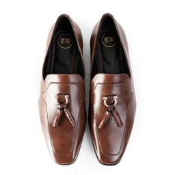MONKSTORY Men Solid Tassel Loafers With Rose-Gold Bit image 5