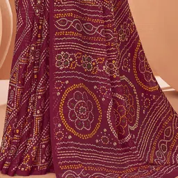 KALINI Bandhani Saree With Attached Lace & Matching Blouse Piece image 5