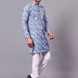 VIBEPRINT Men Geometric Printed Indie Prints Kurta image 2