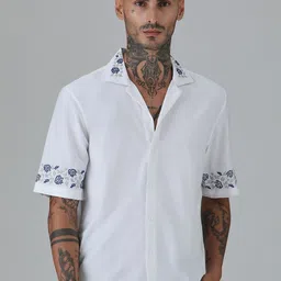 Banana Club Men Classic Slim Fit Floral Opaque Printed Casual Shirt-image-9