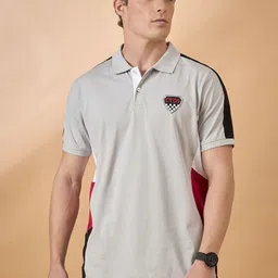 THE BEETEL HOUSE Men Colourblocked Polo Collar Cotton T-shirt-picture-12