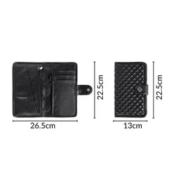 Nestasia Unisex Geometric Textured Quilted PU Passport Holder with Passport Holder image 4