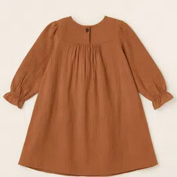 Le Nino Embroidered Puff Sleeve A-Line Midi Dress image 2