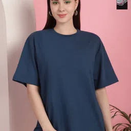 Tromko Women Pack of 2 Graphic Printed Round Neck Cotton Oversized T-shirts-picture-42