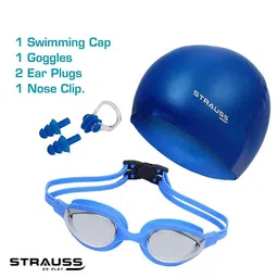 STRAUSS Pack of 2 Swimming Goggles With Cap and UV image 4