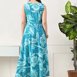 KALINI Floral Print V-Neck Sleeveless Maxi Dress image 3