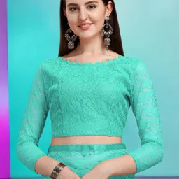 nexxafashion Self Design Bollywood Net Saree image 3