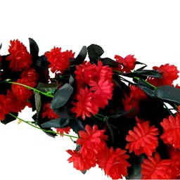 apka mart Red & Green Hanging Marigold Artificial Flower image 5