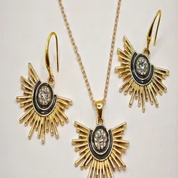 SAPRAA TRENDS Gold-Plated American Diamond Studded Anti Tarnish Jewellery Set image 4