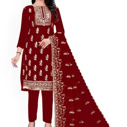 Maroosh Ethnic Motifs Embroidered Organza Unstitched Dress Material-picture-33