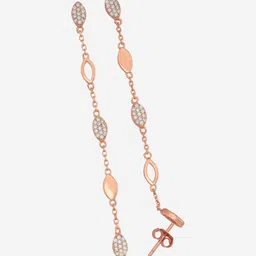 kushal's fashion jewellery Kushal's Fashion JewellerySterling Silver Zircon Rose Gold-Plated Drop Earrings image 3