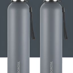 BOROSIL Grey & Black 2 Piece Stainless Steel Solid Water Bottle-picture-48