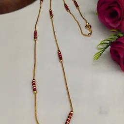Kunjus Gold-Plated Artificial Beaded Minimal Chain-picture-23
