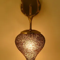 1ST TIME Black & Gold-Toned Textured Metal Abstract Shaped Shaped Wall Lamp image 3
