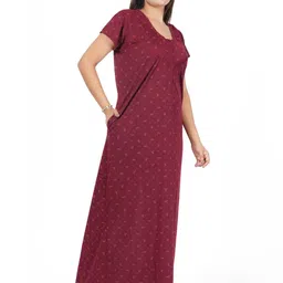 ORLIZEA Women Floral Printed Maxi Nightdress image 2