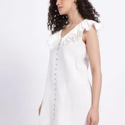 glitchez Flutter Sleeve Ruffled A-Line Dress image 5