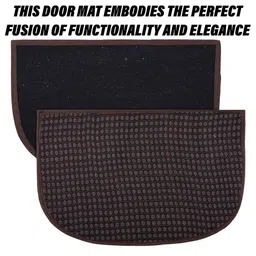 Kuber Industries Brown Woollen D Shape Dot Door Mat image 2