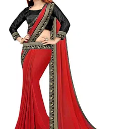 Flip The Style Solid Zari Pure Georgette Saree With Unstitched Blouse Piece-picture-26