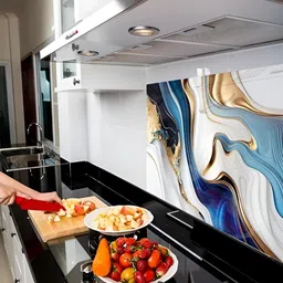 Aura Gold Toned & Grey Printed Self Adhesive Wallpaper image 3