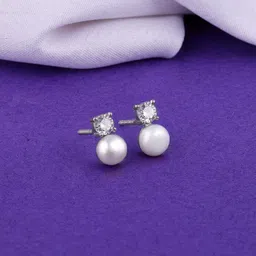giva 925 Silver Precious Pearl Earrings Zircon Sterling Silver Stud Earring image 4