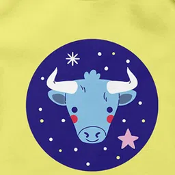 THE PRINT PLATTER Infants Kids Taurus Printed Cotton Envelope Neck Ultra Bio Wash Bodysuit image 2