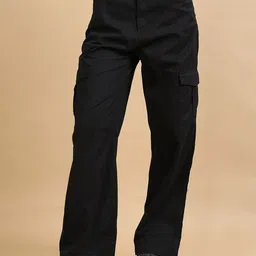 SILISOUL Women Relaxed Loose Fit Cargos Trousers-image-15