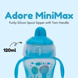 Adore Kids Blue Printed Silicon Spout Sipper - 120ml image 4