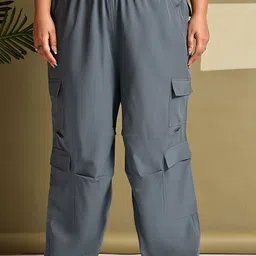 theRebelinme Women Relaxed High-Rise Easy Wash Cargos Trousers-picture-37