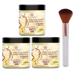 Pink Square Set Of 3 Bikini Hair Removal Powder With Brush - Lemon - 100 g Each-picture-43
