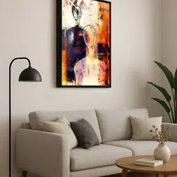 999Store Black & Orange Canvas Abstract Wall Paintings image 5