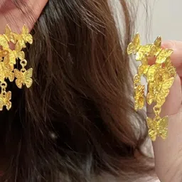 AKISON JEWELS Gold Contemporary Studs Earrings-image-55