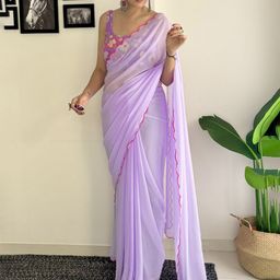 LeeliPeeri Designer Embroidered Pure Georgette Saree-picture-10