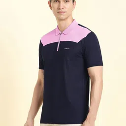 Allen Solly Men Colourblocked Polo Collar Pockets T-shirt image 3